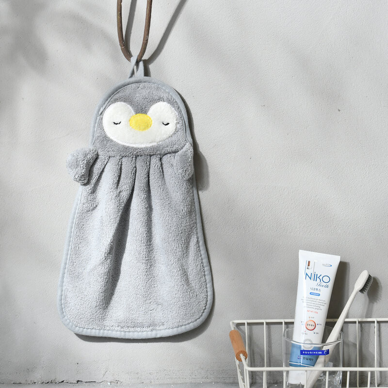 Закачаща се кърпа за ръце от коралов руно карикатура кърпа за ръце кухня баня абсорбираща кърпа парцал за ръце