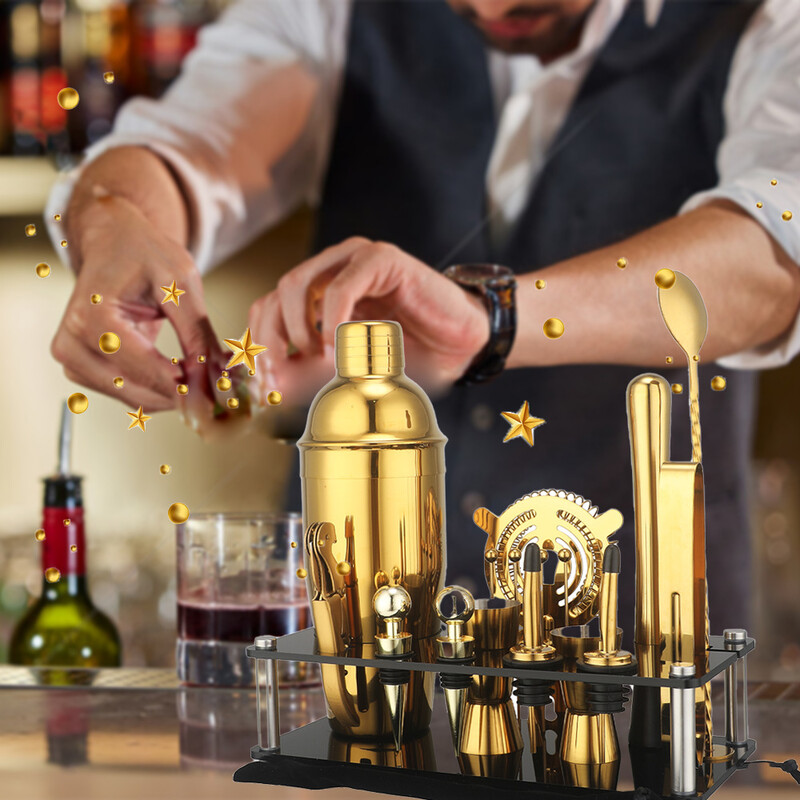 Kūrybinis barmeno įrankių rinkinys kokteilių nešiojamų vyno plaktuvų rinkinys, kombinuotas nešiojamas vyno įrankių rinkinys