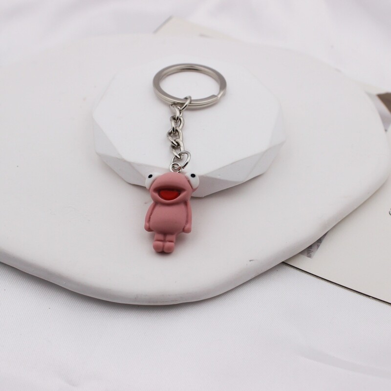 Карикатура сладка смола голяма уста жаба висулка ключодържател чанта орнаменти висулка ключ за кола малък подарък