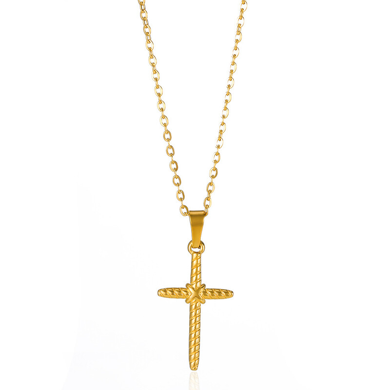 Prekogranična pojednostavljena ogrlica s privjeskom od hidrauličkog nehrđajućeg čelika Muška i ženska ogrlica s pozlatom od 18k proizvođač