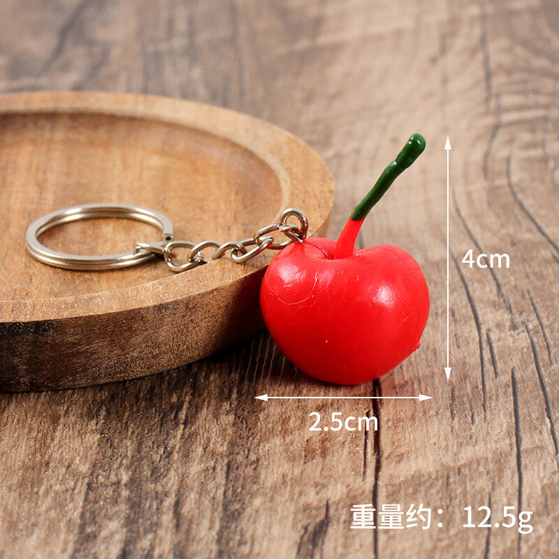 PVC симулация миниатюрен плод модел ягода портокал ключодържател чанта висулка миниатюрна игра на храна Домашни играчки