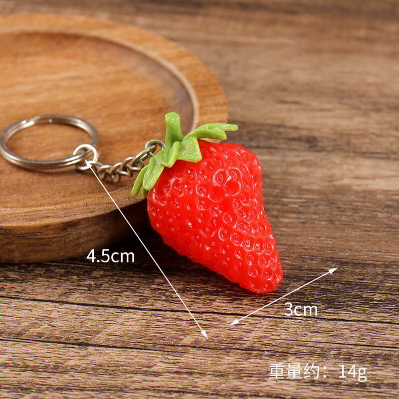PVC симулация миниатюрен плод модел ягода портокал ключодържател чанта висулка миниатюрна игра на храна Домашни играчки