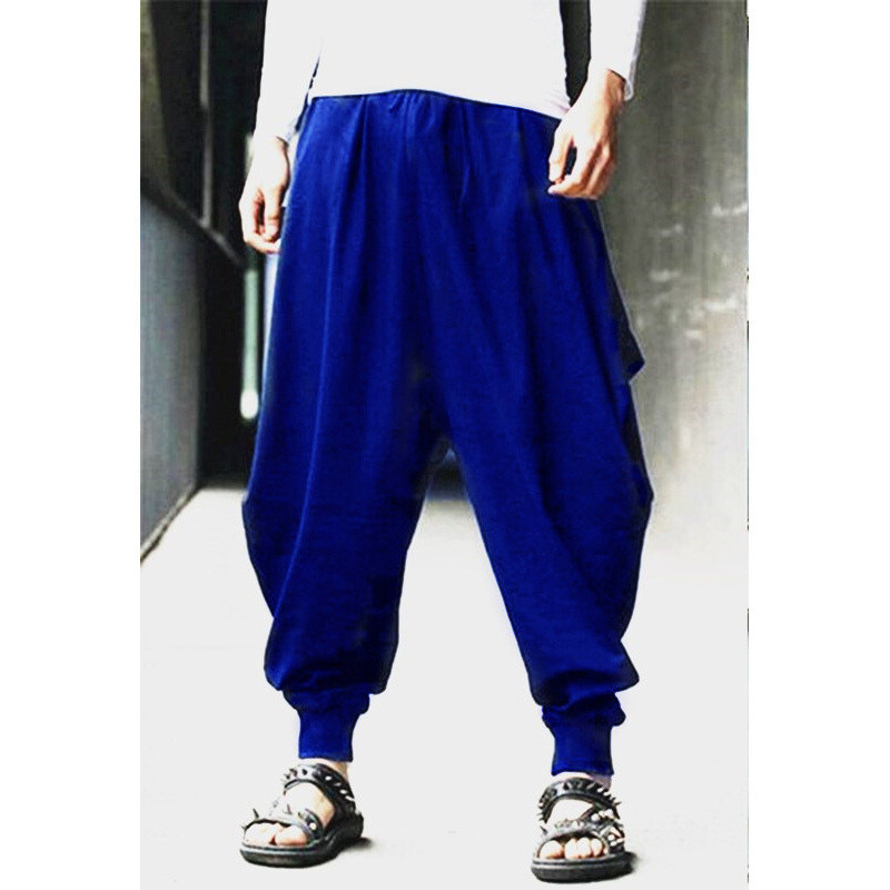Доставка в същия ден, трансгранична външна търговия, мъжки широки панталони, ретро, ​​ежедневни, модерни, готини, памучни и ленени панталони харем