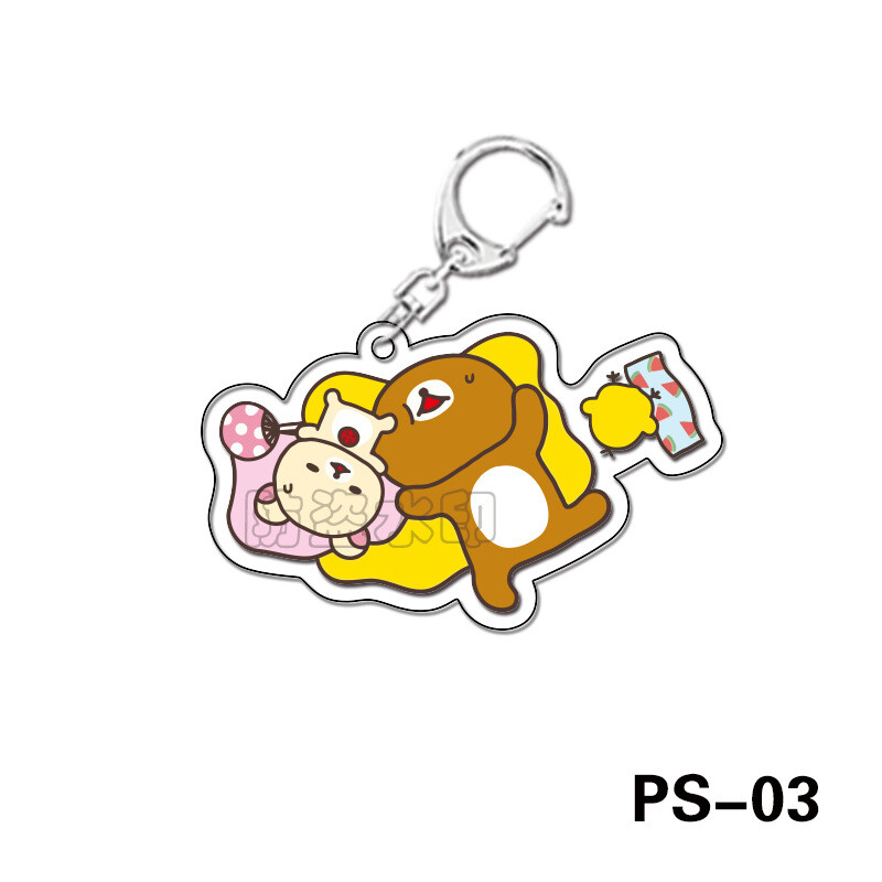 Akrüülist kahepoolne lamineeritud läbipaistev võtmehoidja koomiksianimatsioon õpilase kingikott ripats mängu välisseade