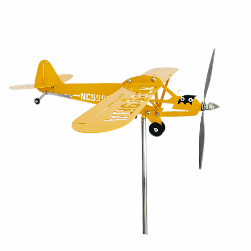 Tarpvalstybinė nepriklausoma stotis metalinė geležies geltona besisukanti orlaivio vėtrungė sodo dekoravimo kiemo vėjo malūnas