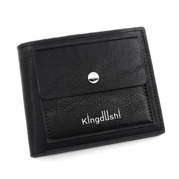Kingdushi мъжки къс спортен портфейл моден ежедневен мъжки портфейл с цип с голям капацитет слот за много карти