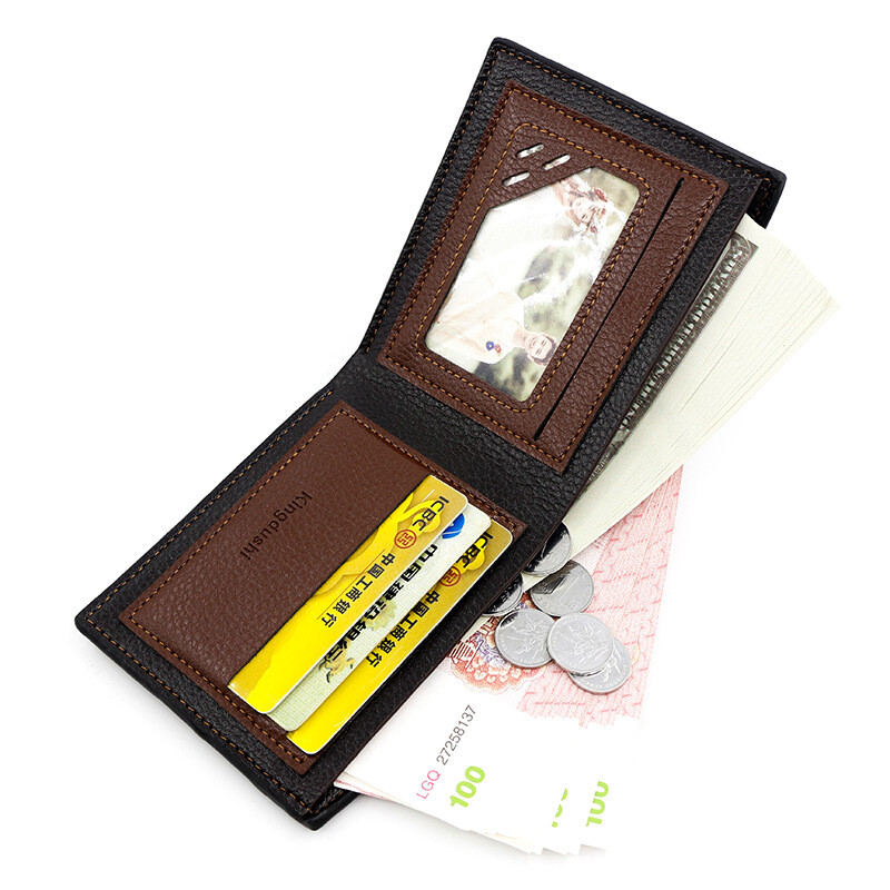 „Kingdushi“ vyriška trumpa sportinė piniginė Madinga laisvalaikio vyriškos piniginės užtrauktukas, didelės talpos kelių kortelių lizdai