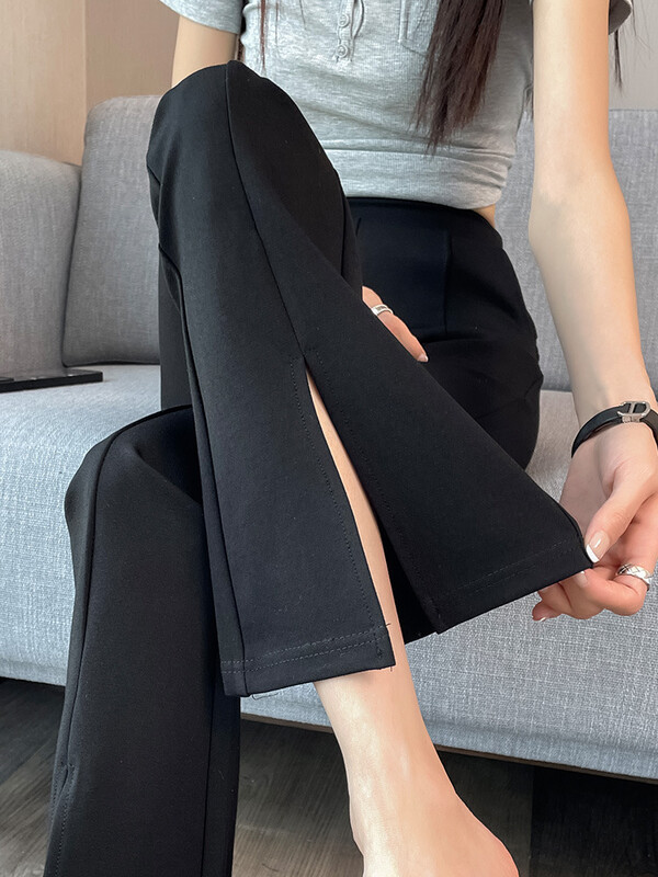 Moteriškos kelnės su aukštu juosmeniu, 2025 m. Naujo stiliaus platėjančios moteriškos kelnės aukštu juosmeniu, moteriškos plonos kelnės, mažos kelnės