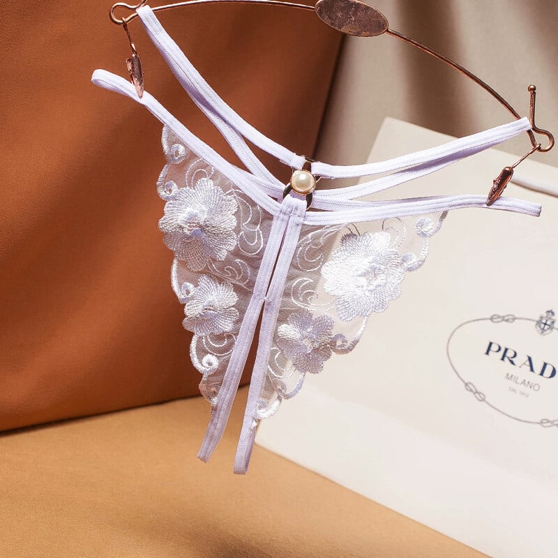 Prabangus apatinis trikotažas moteriškas apatinis trikotažas gėlėmis siuvinėti tuščiaviduriai permatomi tinkliniai dirželiai atviri tarpkojis laisvai nusiima pagunda žemas juosmuo 2237