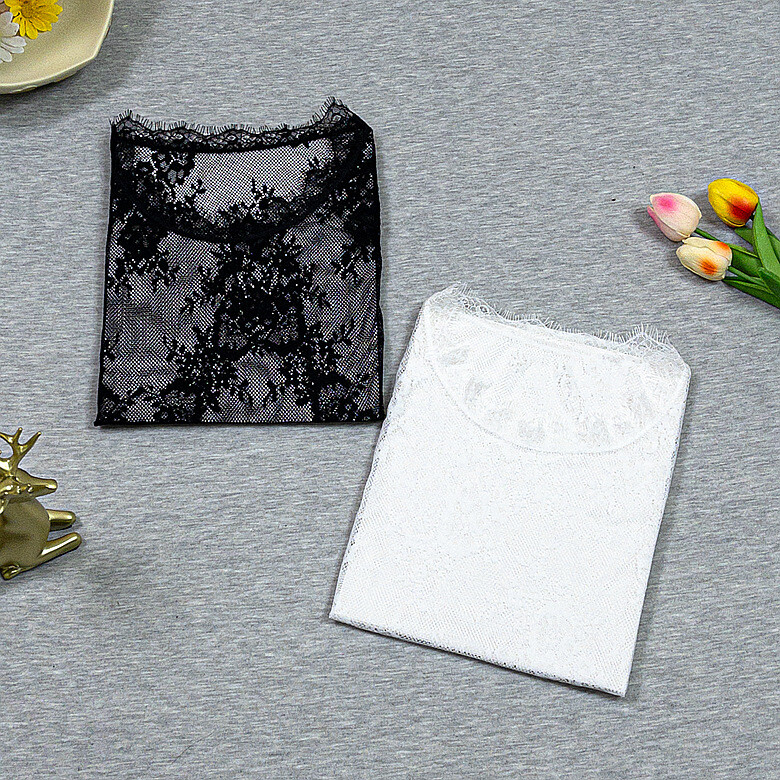 Есен 2024 г. нова дантелена долна риза за жени пролет и лято модни дамски облекла с куха дълга мрежа топ тенденция