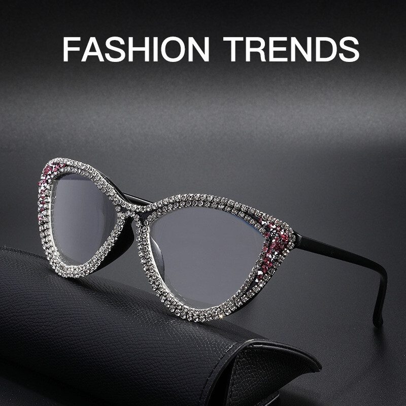 Трансгранични ръчно изработени очила за четене, обсипани с диаманти, TR рамка, обикновени вестници за четене на средна възраст и стари хора, анти-синя светлина, ретро очила за четене