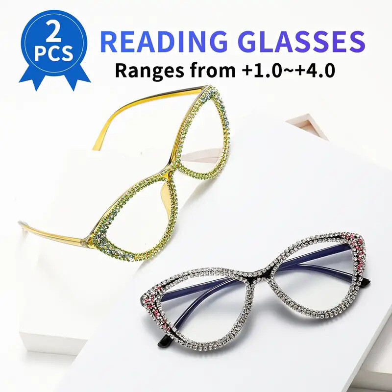 Трансгранични ръчно изработени очила за четене, обсипани с диаманти, TR рамка, обикновени вестници за четене на средна възраст и стари хора, анти-синя светлина, ретро очила за четене