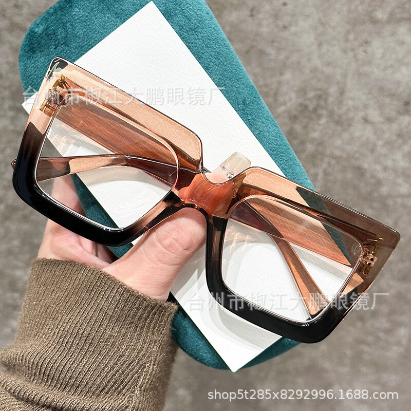 Трансгранични нови европейски и американски модерни личностни очила за четене с големи рамки, модни очила за четене с леопардов принт, съвпадащи по цвят против синя светлина, на едро