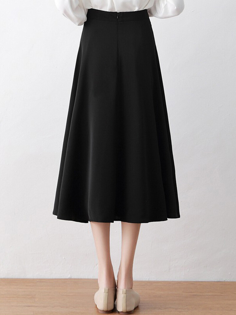 Голям размер пола от висок клас за жени през лятото тънка дебела MM покрива ханша и изглежда тънка професионална пола с драпирана а-силует пола пола тип чадър