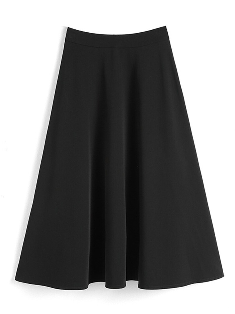 Голям размер пола от висок клас за жени през лятото тънка дебела MM покрива ханша и изглежда тънка професионална пола с драпирана а-силует пола пола тип чадър