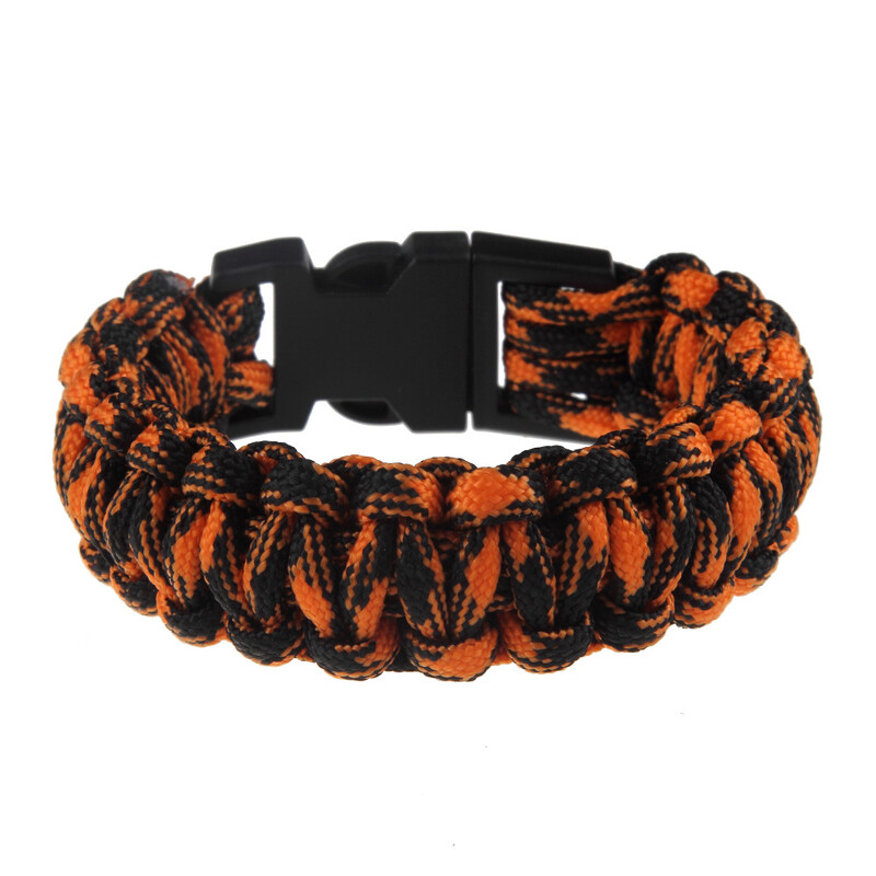 горещо продавани аксесоари за спорт на открито персонализирано цветно въже плетена пластмасова катарама гривна спасителен чадър въже бижута