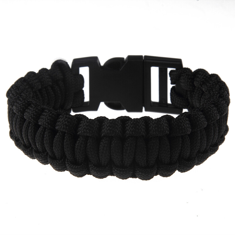 горещо продавани аксесоари за спорт на открито персонализирано цветно въже плетена пластмасова катарама гривна спасителен чадър въже бижута