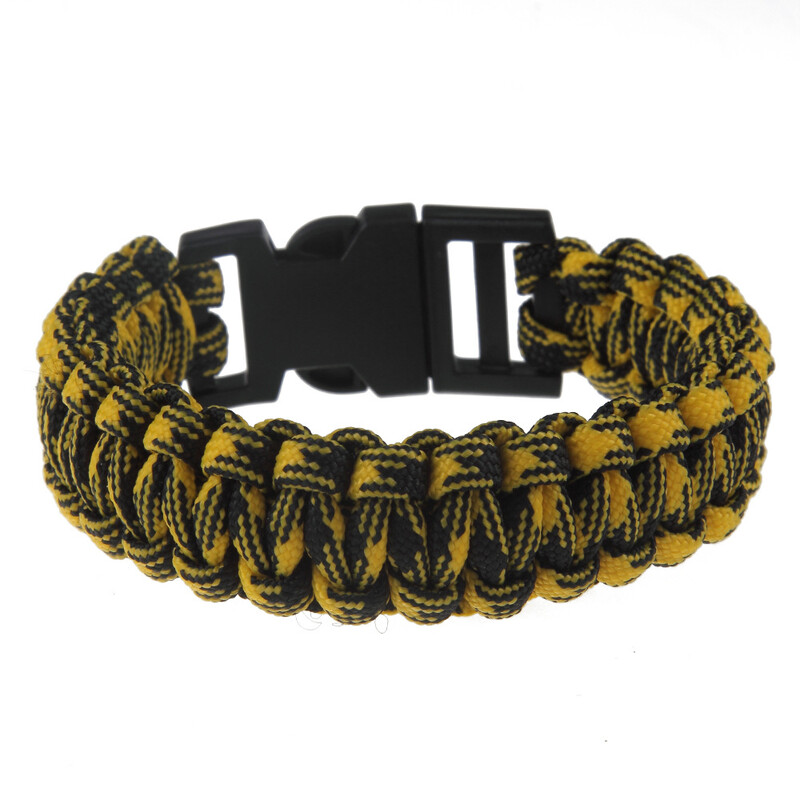 горещо продавани аксесоари за спорт на открито персонализирано цветно въже плетена пластмасова катарама гривна спасителен чадър въже бижута