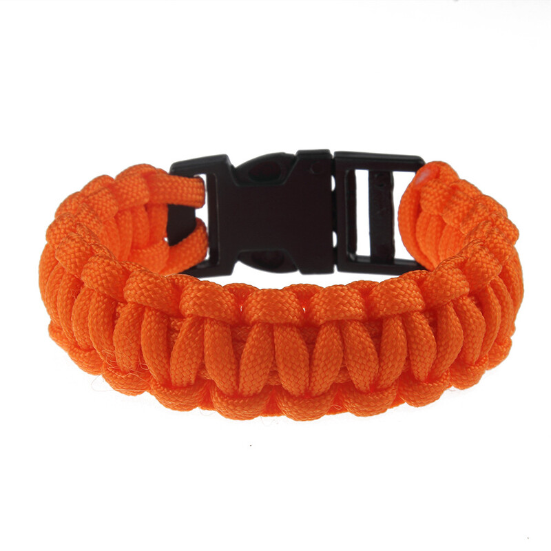 горещо продавани аксесоари за спорт на открито персонализирано цветно въже плетена пластмасова катарама гривна спасителен чадър въже бижута