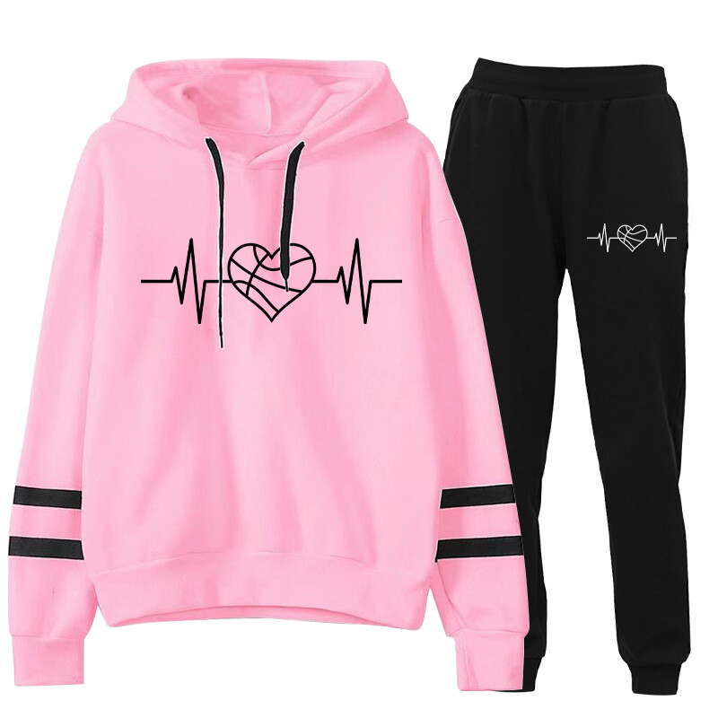 Tarpvalstybinė užsienio prekyba Europos ir Amerikos elektrokardiograma krepšinio širdele margintas megztinis dvigubas dryžuotas europietiško dydžio rudens ir žiemos kostiumas sportinės kelnės