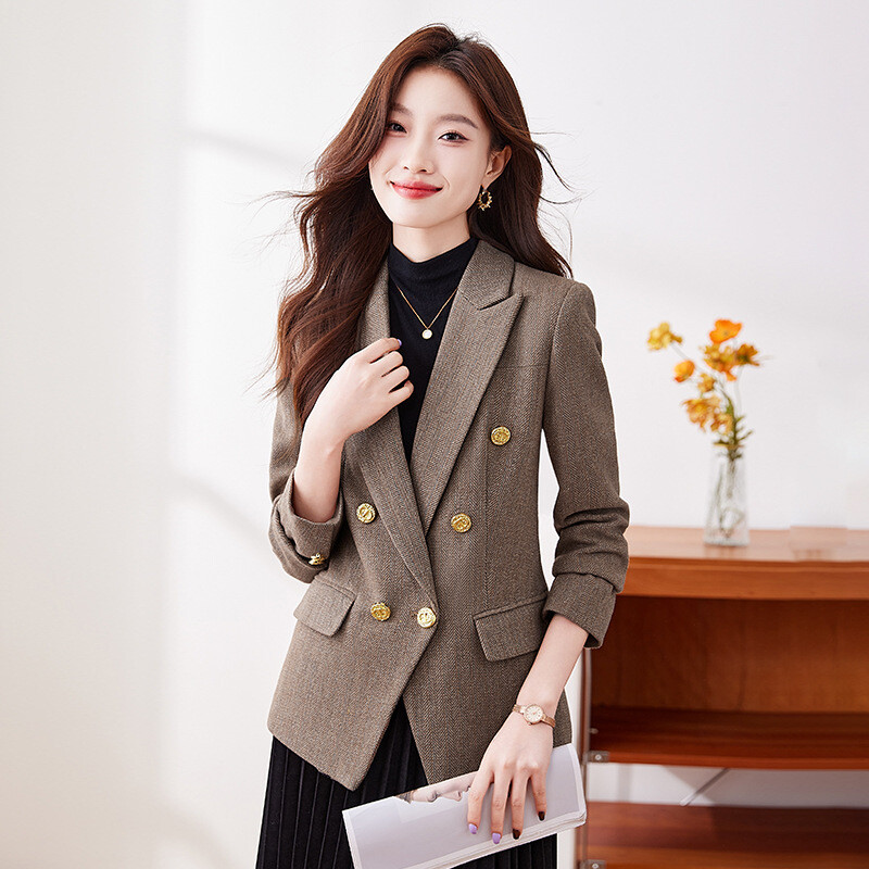 Aukštos klasės trumpas universalus mažas kostiumėlis moterims, rudens ir žiemos dizaino, liekninantis gatvės laisvalaikio vilnonis paltas, vilnonis viršus, storas