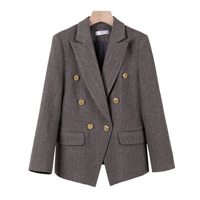 Aukštos klasės trumpas universalus mažas kostiumėlis moterims, rudens ir žiemos dizaino, liekninantis gatvės laisvalaikio vilnonis paltas, vilnonis viršus, storas