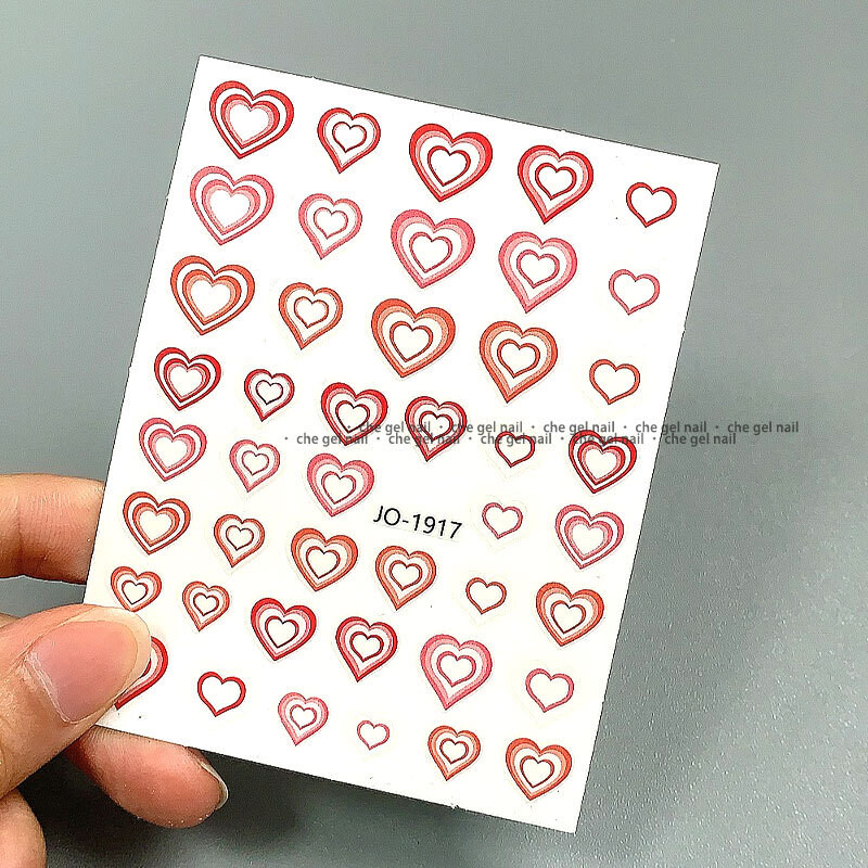 Nauji gradiento nagų dailės meilės lipdukai fėja prancūziškos šypsenos linija Valentino diena, mergaitės širdelė, nagų dailė 3D lipdukų priedai