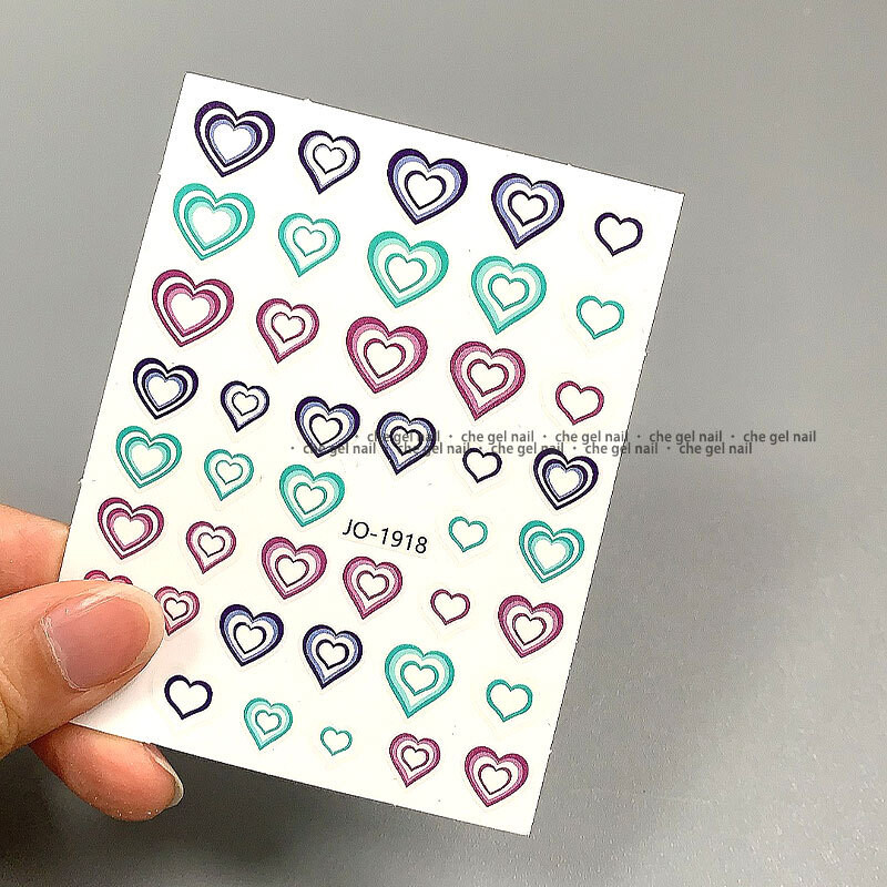 Nauji gradiento nagų dailės meilės lipdukai fėja prancūziškos šypsenos linija Valentino diena, mergaitės širdelė, nagų dailė 3D lipdukų priedai