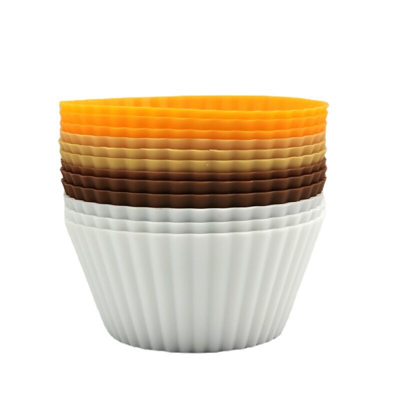 Silikoniniai pyrago puodeliai 24 rinkiniai Buitiniai bandelių pudingo puodeliai Aukštai temperatūrai Atsparūs maži pyragai Ryžių pyragai Kepimo forma