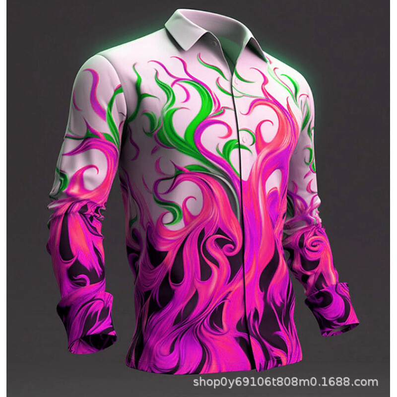 Трансграничен 3D дигитален печат ежедневни широки серии с пълен печат Хавайски ризи Източник на производители за дизайн