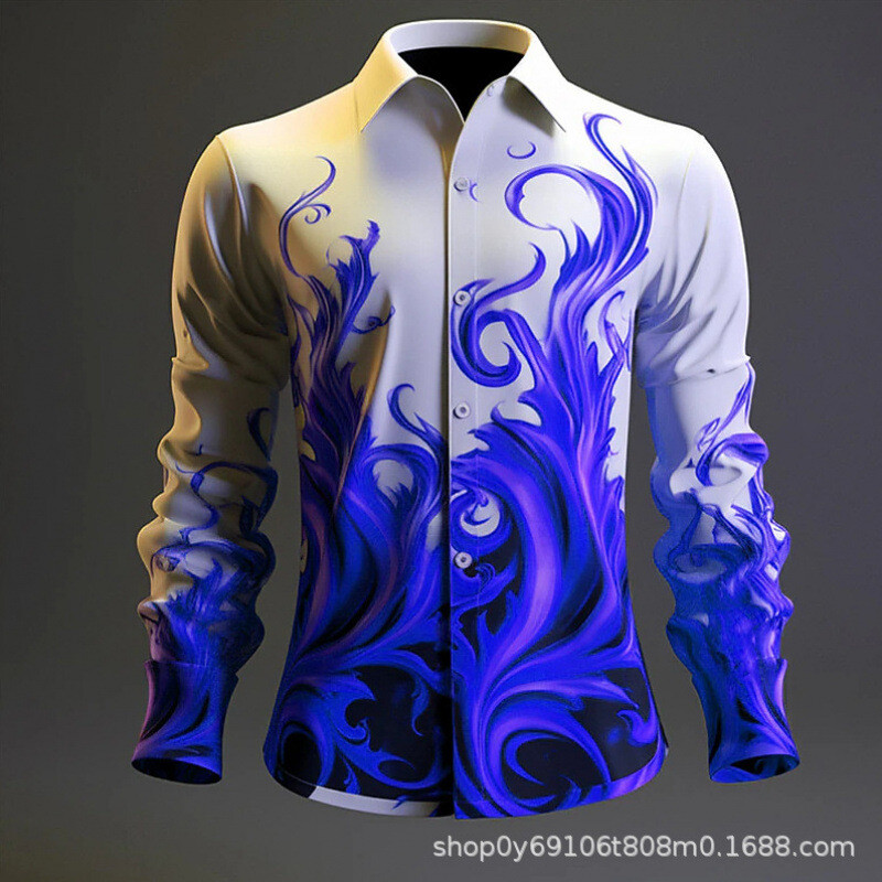 Трансграничен 3D дигитален печат ежедневни широки серии с пълен печат Хавайски ризи Източник на производители за дизайн