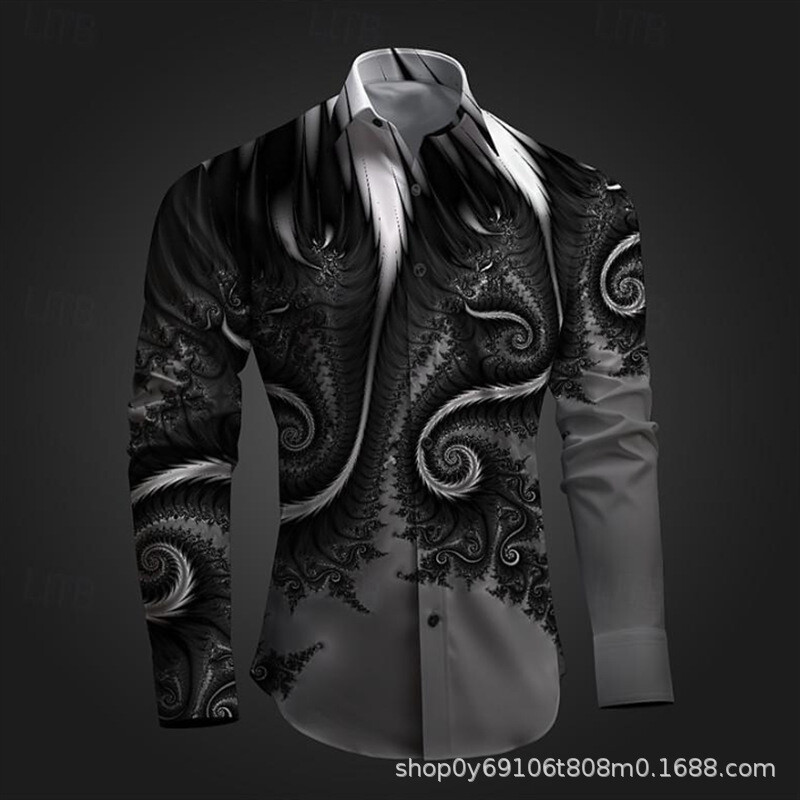 Трансграничен 3D дигитален печат ежедневни широки серии с пълен печат Хавайски ризи Източник на производители за дизайн