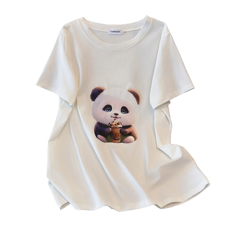 Тениска с обло деколте, нов стил, големи размери, тениска, средна и дълга тениска с къси ръкави, 200/300/350 catties 6588