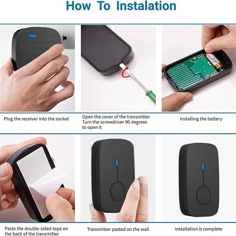 Трансграничен горещо продаван европейски, американски и британски стандартен битов AC цифров звънец водоустойчив безжичен музикален звънец