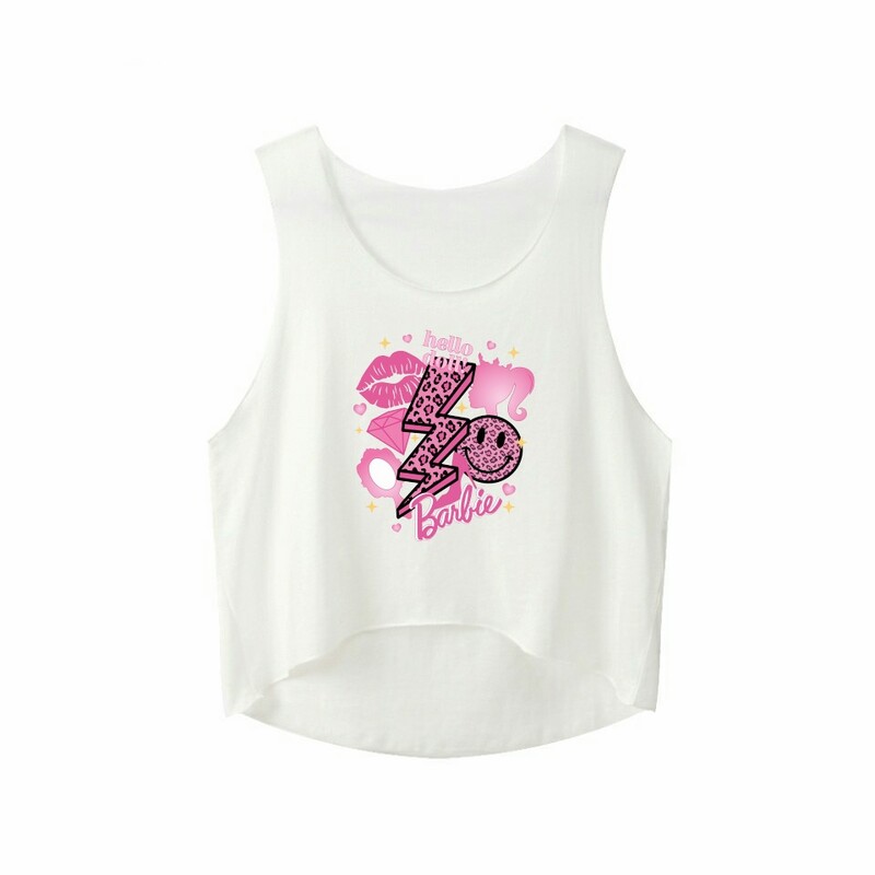 Розова жилетка с червени устни, оголваща пъпа, къса предна и дълга задна горна част, лято 2023 г., секси ново европейско и американско