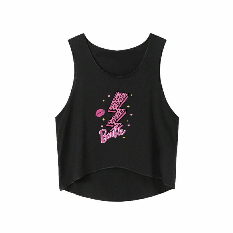 Розова жилетка с червени устни, оголваща пъпа, къса предна и дълга задна горна част, лято 2023 г., секси ново европейско и американско