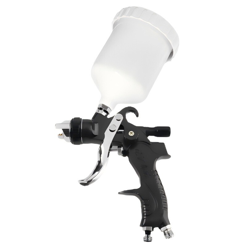 Juodas 2008 m. purškimo pistoleto komplektas, automobilio lakštinio metalo latekso dažai pneumatinis dažų pistoletas, didelis rūkas, cheminis pistoletas