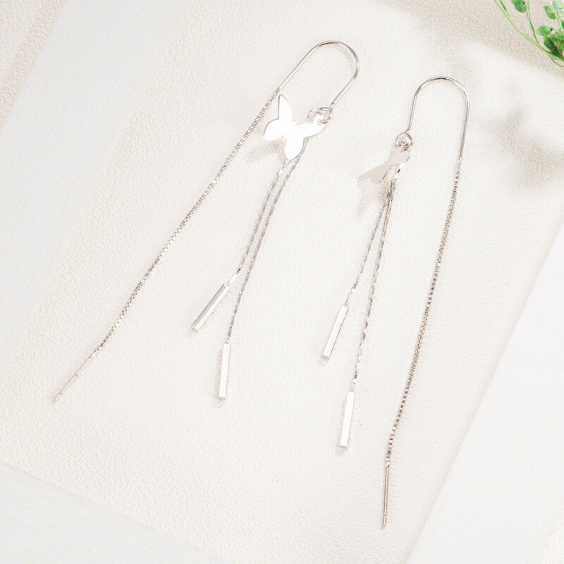 Mieli retro tipo drugelių ausų kabliukai moterims, stačiakampio formos ausų viela, asmenybė, paprasti universalūs papuošalai nuo ausų praradimo su ausų viela