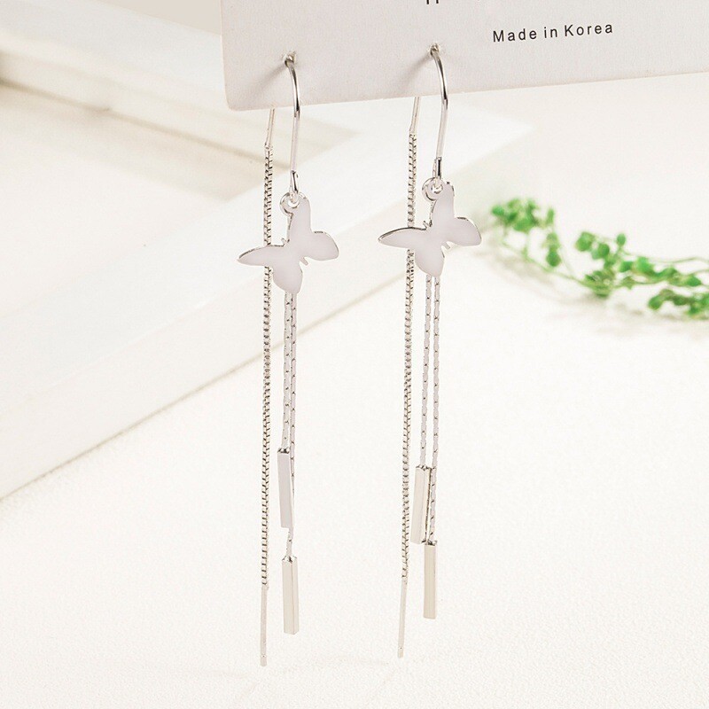 Mieli retro tipo drugelių ausų kabliukai moterims, stačiakampio formos ausų viela, asmenybė, paprasti universalūs papuošalai nuo ausų praradimo su ausų viela