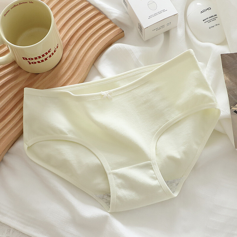 Mielos mergaitės grynos medvilnės kelnaitės iki juosmens, kreminės serijos storos medvilnės tarpkojis patogios kvėpuojančios moteriškos trikampės šortų galvutės
