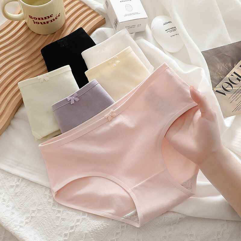 Mielos mergaitės grynos medvilnės kelnaitės iki juosmens, kreminės serijos storos medvilnės tarpkojis patogios kvėpuojančios moteriškos trikampės šortų galvutės