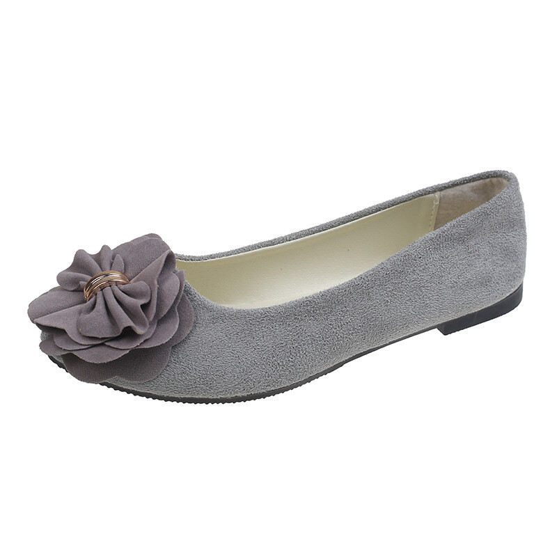 2025 m. vienviečiai batai moteriški smailianosiai plokščiapadžiai batai korėjietiško stiliaus gėlės moteriški batai zomšiniai patogūs moteriški batai įvairių spalvų didelio dydžio užsienio prekyba