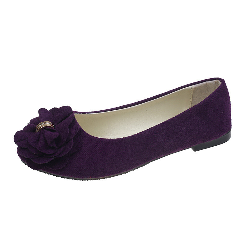 2025 m. vienviečiai batai moteriški smailianosiai plokščiapadžiai batai korėjietiško stiliaus gėlės moteriški batai zomšiniai patogūs moteriški batai įvairių spalvų didelio dydžio užsienio prekyba