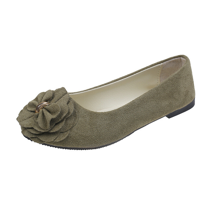 2025 m. vienviečiai batai moteriški smailianosiai plokščiapadžiai batai korėjietiško stiliaus gėlės moteriški batai zomšiniai patogūs moteriški batai įvairių spalvų didelio dydžio užsienio prekyba