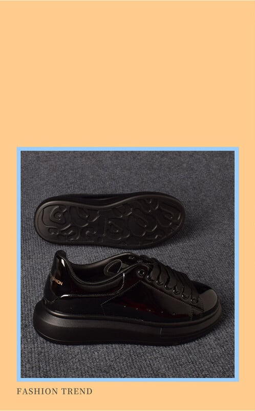 Bijele lakirane cipele za parove sa sjajnom površinom, moderne i svestrane sportske cipele s debelim potplatom za muškarce i žene, veleprodaja proizvođača