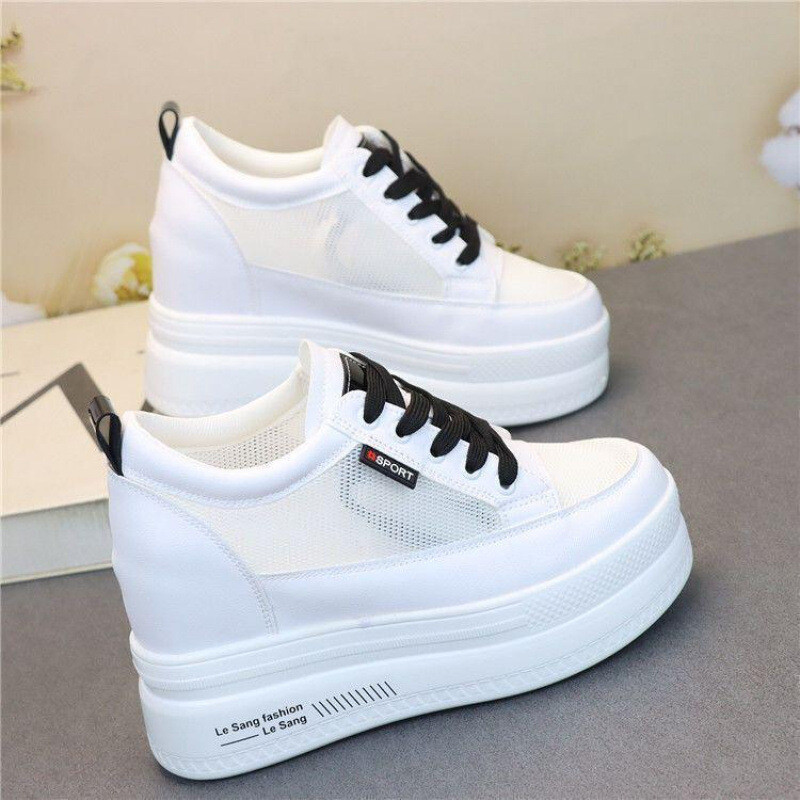 Nauji vasariniai tinkliniai, lengvi, kvėpuojantys vidaus batai, balti aukštį didinantys batai, universalūs tuščiaviduriai balti batai, maži 10 cm aukščio batai