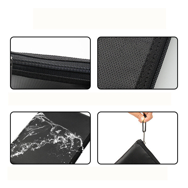 tarpvalstybinis specialus ugniai ir vandeniui atsparus apsauginis maišelis su užtrauktuku daugiafunkcinis ugniai atsparus laikymo krepšys 27*16cm