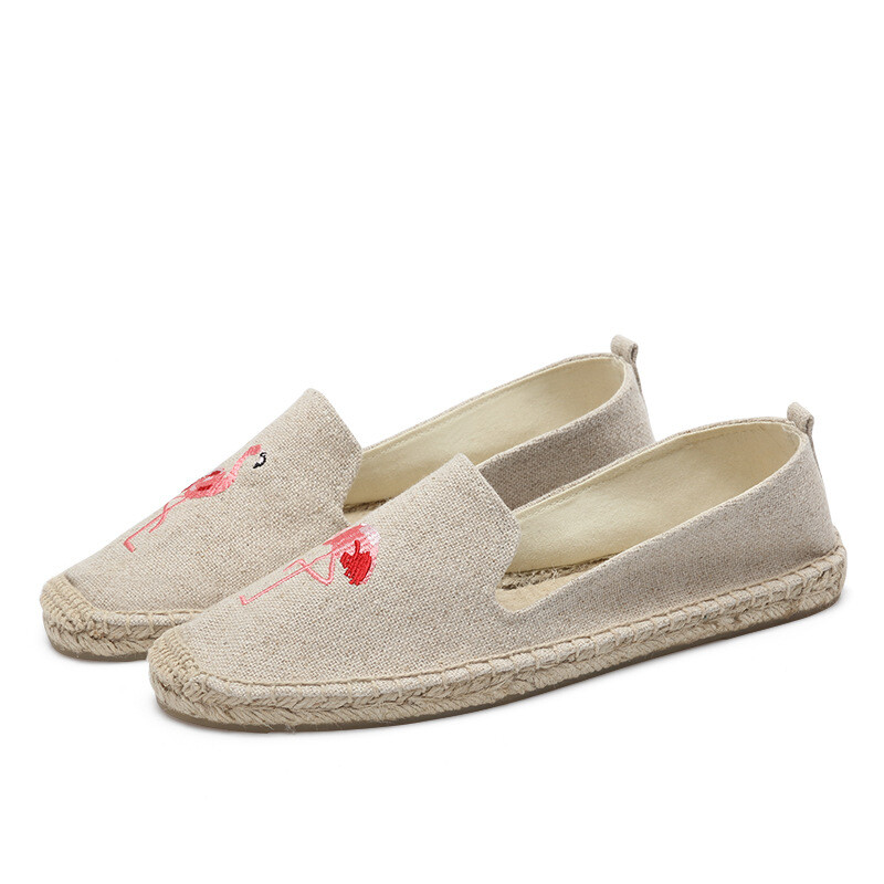 Paprasti žemi drobiniai batai, naujas stilius, moteriški drobiniai drobiniai batai, kvėpuojantys plokščiapadžiai batai medvilnė ir linas didmeninė prekyba