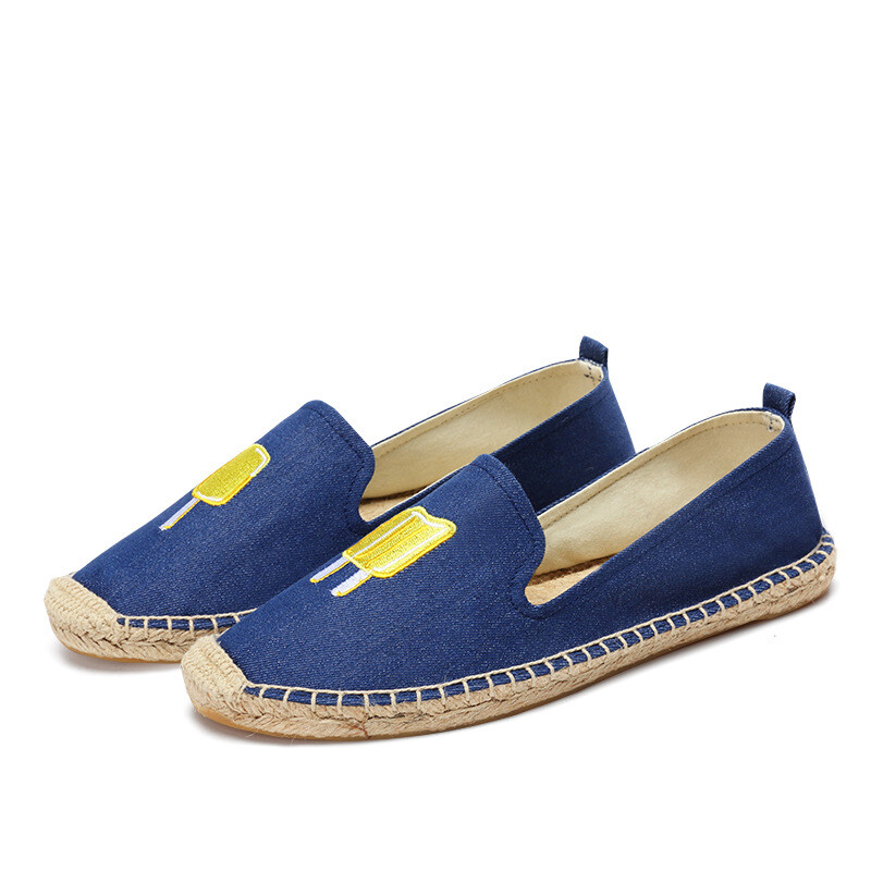 Paprasti žemi drobiniai batai, naujas stilius, moteriški drobiniai drobiniai batai, kvėpuojantys plokščiapadžiai batai medvilnė ir linas didmeninė prekyba