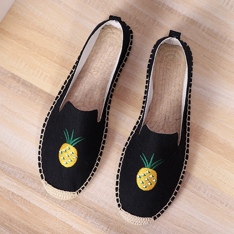 Paprasti žemi drobiniai batai, naujas stilius, moteriški drobiniai drobiniai batai, kvėpuojantys plokščiapadžiai batai medvilnė ir linas didmeninė prekyba